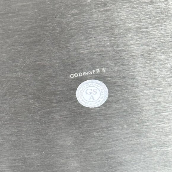 NWT GODINGER Square Silver Tray Wine Caddy Bottle Holder Snake Pattern Dining - Picture 6 of 14